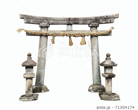 Shrine tori gate on white background Shrine tori gate on white background 71304174