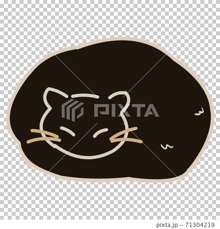 One curled black cat 71304219