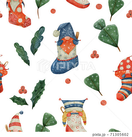 Christmas watercolor seamless pattern Christmas watercolor seamless pattern 71305602