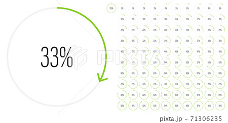 Set of circle percentage diagrams from 0 to 100 71306235