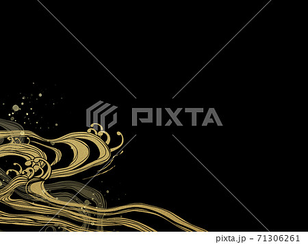 波を表現した和風の背景 - 複数のバリエーションがあります 71306261