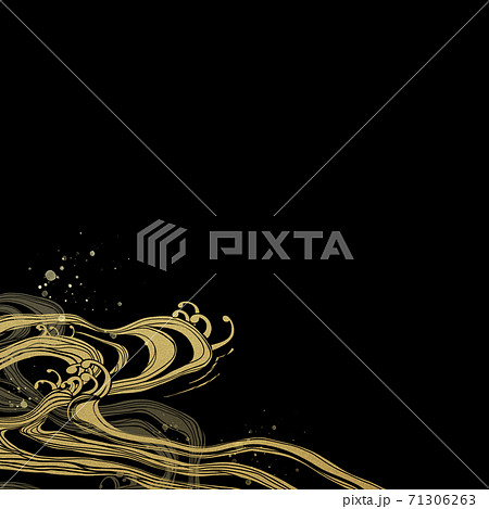 波を表現した和風の背景 - 複数のバリエーションがあります 71306263