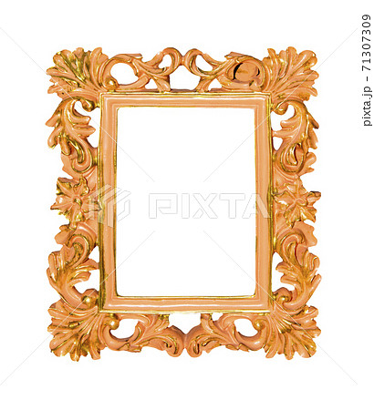 Vintage picture and photo frame isolated on white background 71307309