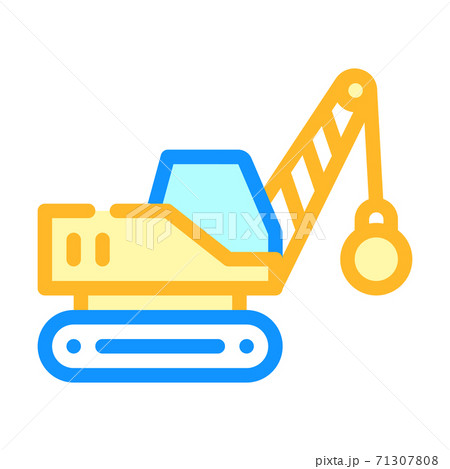 demolition crane color icon vector isolated illustration 71307808