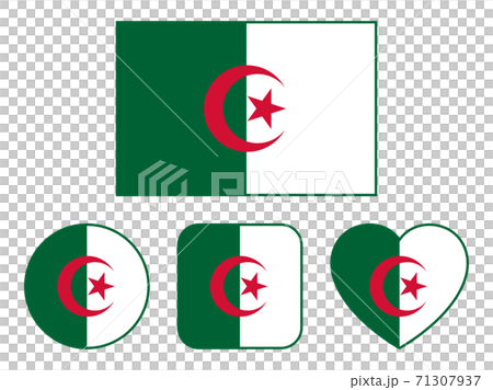 Variation set of the Algerian flag (with border) Variation set of the Algerian flag (with border) 71307937