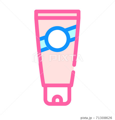 sunscreen tube color icon vector isolated illustration 71308626