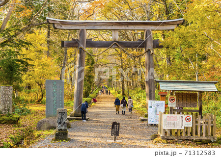 戸隠神社奥社鳥居と参道 71312583