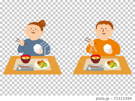 食事をする人物のイラスト 71313394