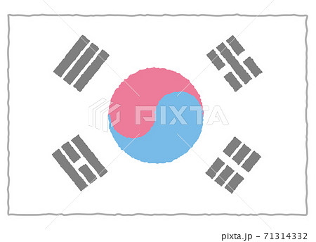 韓国 国旗のイラスト素材