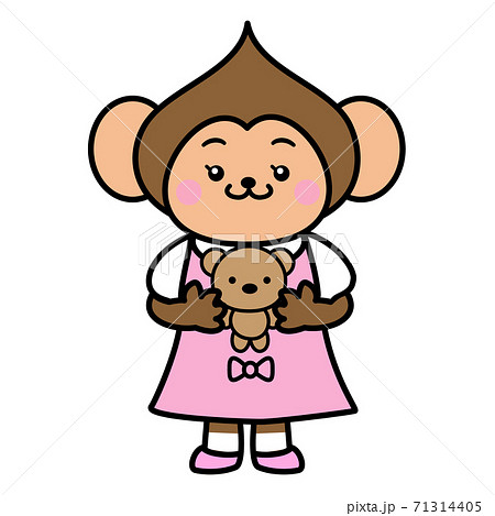 サル 女の子 女子 かわいい イラスト素材のイラスト素材