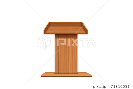 wooden announcement podium in the white studio room wooden announcement podium in the white studio room 71316051