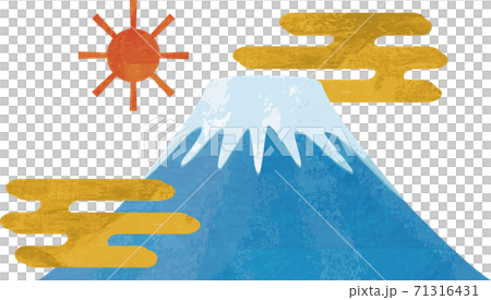 元旦新年富士山水彩插圖素材 71316431