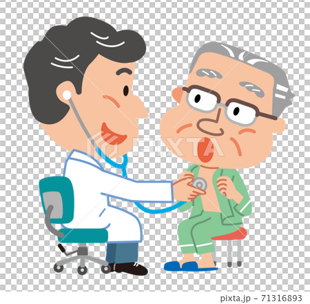 高齢者定期健診　診察　内診　イラスト 71316893