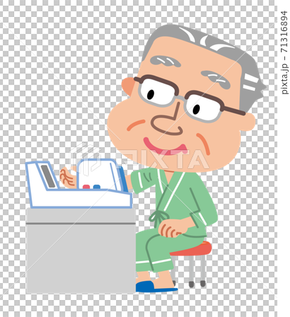 高齢者定期健診　血圧測定　イラスト 71316894
