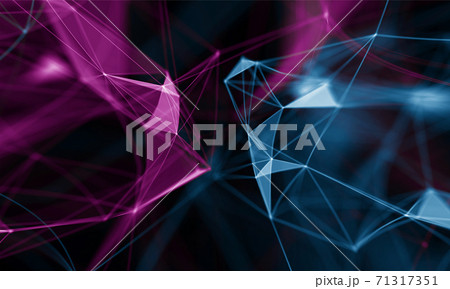 3D rendering. Abstract Blue Geometrical Background . Futuristic technology style. Neon Sign . Futuristic Technology HUD Element . Elegant Abstract background . Big data visualization . 3D rendering. Abstract Blue Geometrical Background . Futuristic technology style. Neon Sign . Futuristic Technology HUD Element . Elegant Abstract background . Big data visualization . 71317351