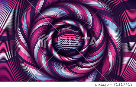 Flex illustration vector background. Curve art and warp pattern. Optical lines design. Stripes backdrop texture. Illusion effect, , striped distortion. Stripy element wallpaper, decorative ornate 71317415