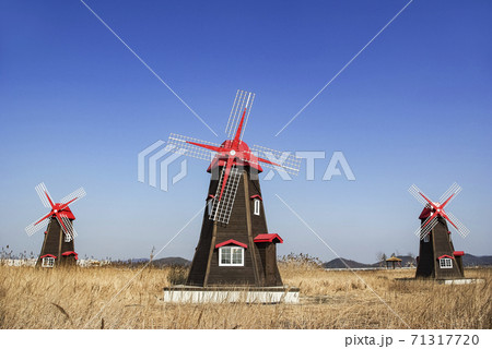風景 仁川市 風車 71317720