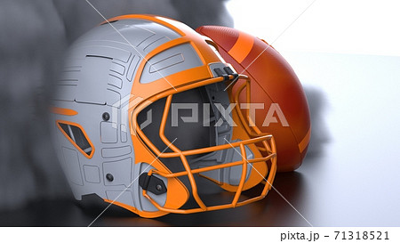 アメリカンフットボールの3dイラストのイラスト素材