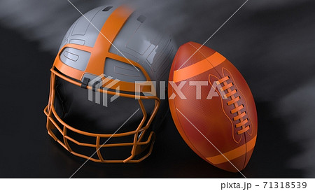 アメリカンフットボールの3dイラストのイラスト素材