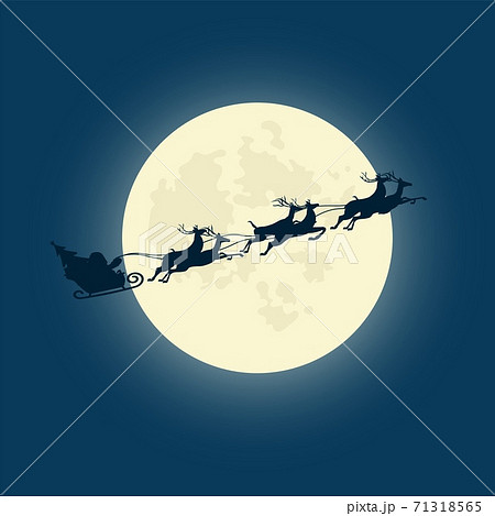 Silhouette illustration of Santa 71318565
