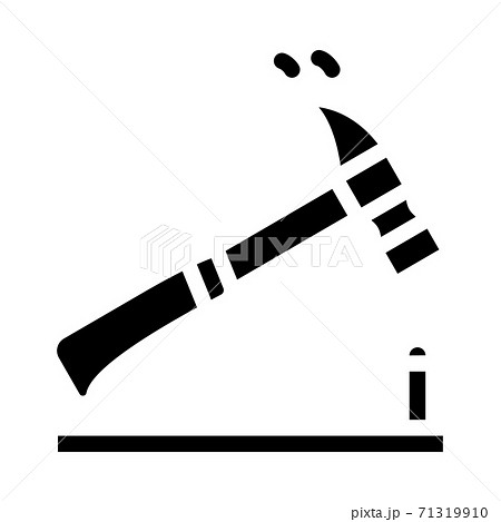nailing hammer glyph icon vector illustration isolated nailing hammer glyph icon vector illustration isolated 71319910