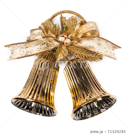 Golden christmas bells on white Golden christmas bells on white 71320285
