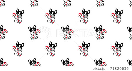 Dog Seamless Pattern French Bulldog Vector のイラスト素材