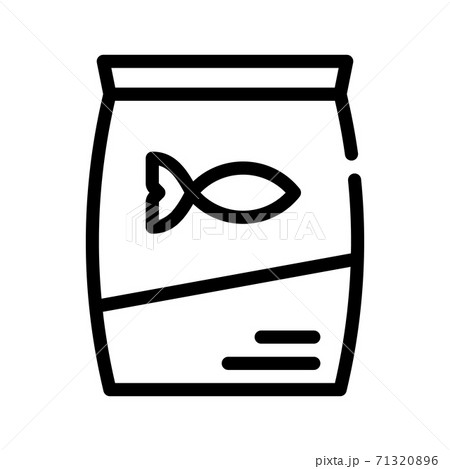 fish feeding bag for cat line icon vector illustration 71320896