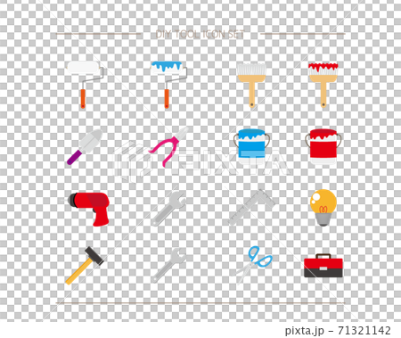 DIYのベクターイラストセット　日曜大工　道具 71321142