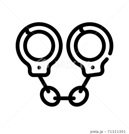 handcuffs police tool line icon vector illustration 71321301
