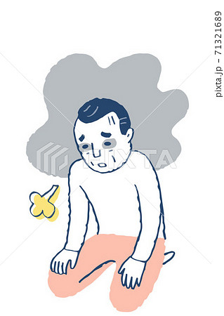 精神疾患の男性のイラスト素材