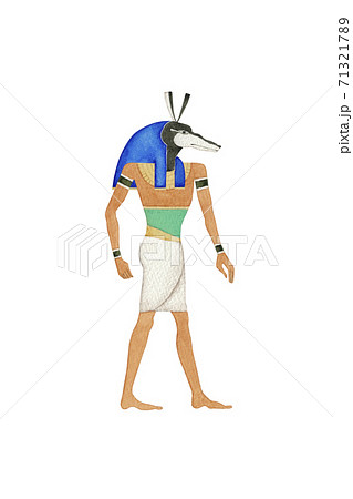 エジプト 神 セト 水彩 イラストのイラスト素材