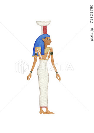 エジプト 神 ネフティス 水彩 イラストのイラスト素材
