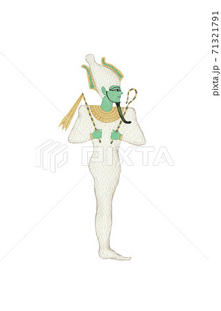 エジプト 神 オシリス 水彩 イラストのイラスト素材