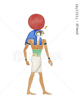 エジプト 神 ラー 水彩 イラストのイラスト素材