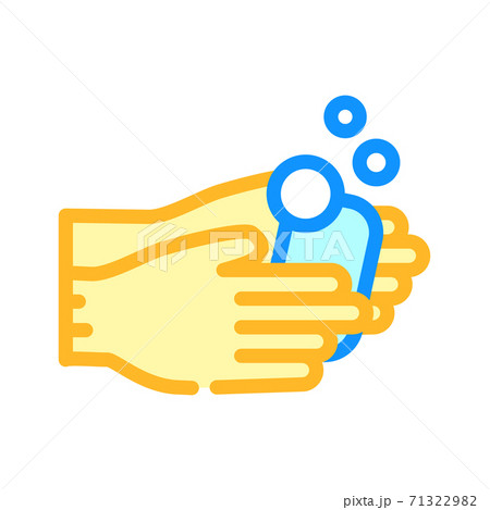 washing hand with soap color icon vector illustration 71322982