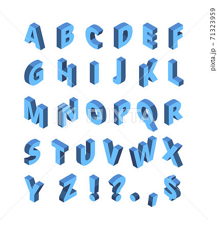 Isometric alphabet. Line colored letters geometrical halftone font vector typography set 71323959