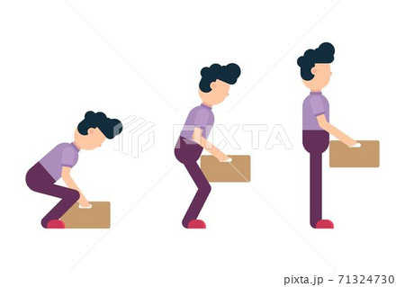 Correct weight lifting vector illustration isolated on white background Correct weight lifting vector illustration isolated on white background 71324730