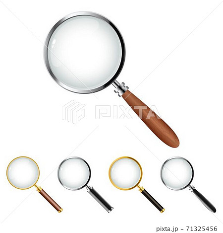 Set of realistic magnifying glass vector design 71325456