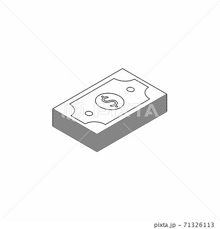 Dollar Money - Black Outline icon vector isometric. Dollar Money - Black Outline icon vector isometric. 71326113