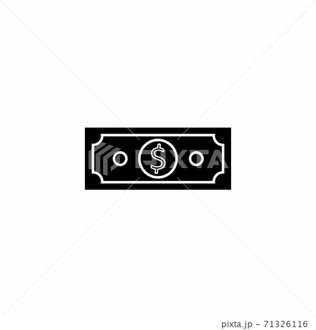 Dollar Money - White Outline icon vector isolated. 71326116