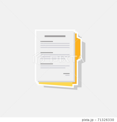 Document - White Stroke+Shadow icon vector isolated. Document - White Stroke+Shadow icon vector isolated. 71326330