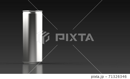 slim can front black background left 3d rendering 71326346