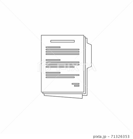 Document - Black Outline icon vector isolated. 71326353