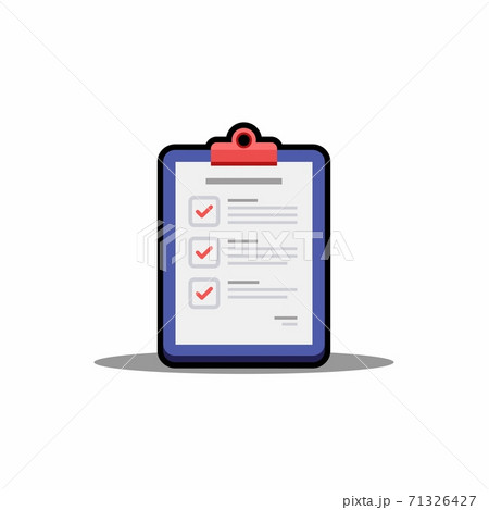 Checklist - Black Stroke+Shadow icon vector isolated. 71326427