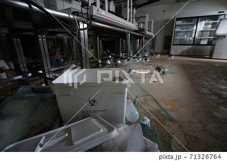 廃墟 シゲタ動物薬品工業 バイオハザード研究所 富山県小矢部市 の写真素材