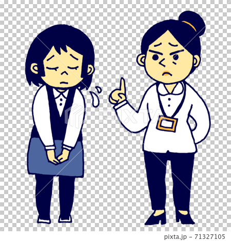 女性上司に怒られる若い女性社員 71327105