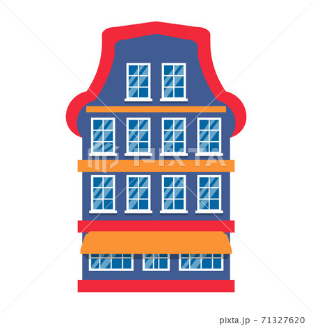 Cartoon closeup house colorful Amsterdam vector Cartoon closeup house colorful Amsterdam vector 71327620