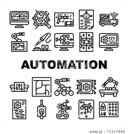 Automation Engineer Collection Icons Set Vector Illustrations 71327899