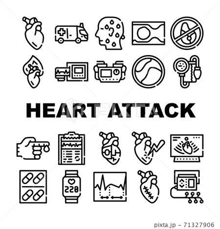 Heart Attack Disease Collection Icons Set Vector Heart Attack Disease Collection Icons Set Vector 71327906